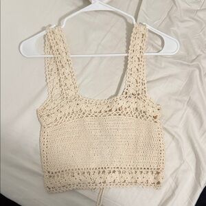 Boutine LA Cream Crochet Crop Top